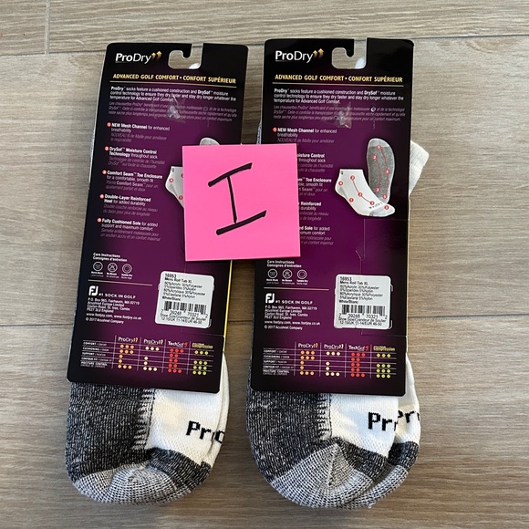 FootJoy ProDry Athletic Socks - Black, White, and Gray - Picture 2 of 2